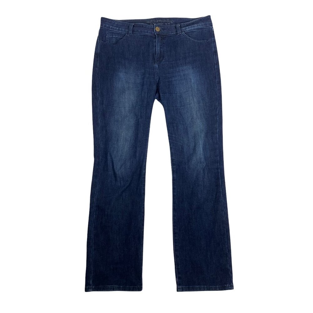 Soft Surroundings 10 Jeans Straight Dark Stretch 36" X 31"